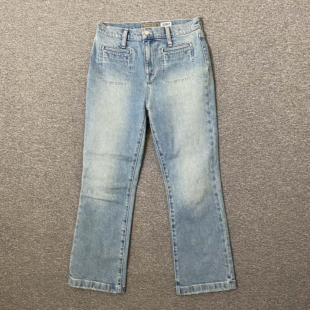 Point Sur J.Crew Women's Size 26 11" Kick Out Crop Light Blue Cotton Jeans